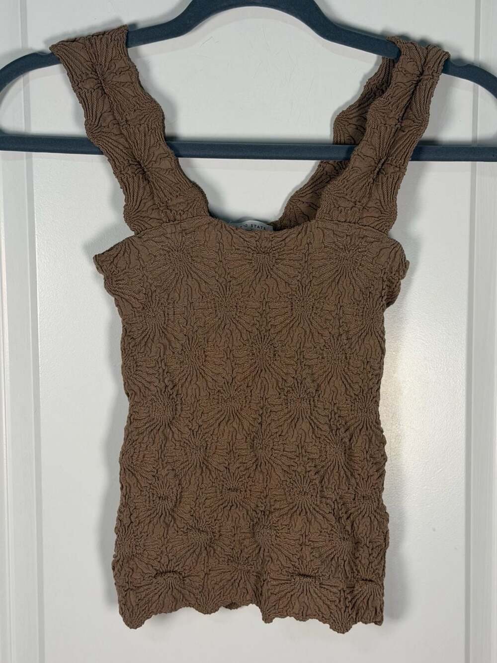 Altar'd State Intimates Brown Smocked Textured Cami Tank Top - Picture 1 of 4
